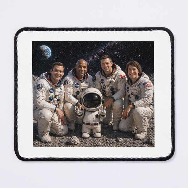 Item preview, Cubipoint & The Crew – Kid Astronaut on the Moon with NASA Team | Space Dream Shirt designed and sold by Swiss Pam Studio.