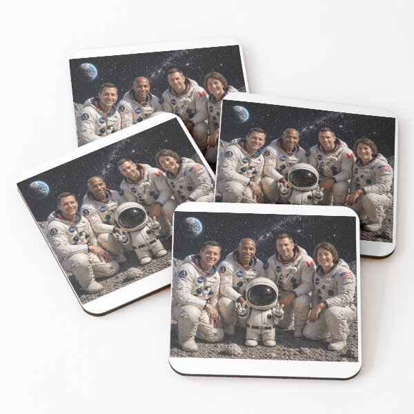 Item preview, Cubipoint & The Crew – Kid Astronaut on the Moon with NASA Team | Space Dream Shirt designed and sold by Swiss Pam Studio.