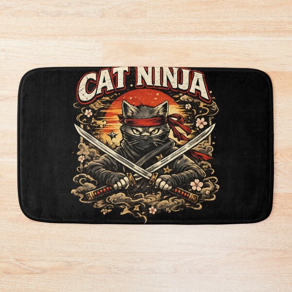 Item preview, Cat Ninja Vintage Japanese Art Katana Swords designed and sold by Sitred123.