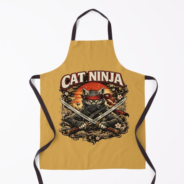 Item preview, Cat Ninja Vintage Japanese Art Katana Swords designed and sold by Sitred123.