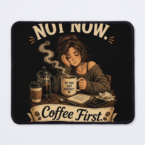 Item preview, Not Now Coffee First – Funny Coffee Lover Shirt – Not a Morning Person – Coffee Before People – Vintage Coffee Humor Tee designed and sold by @SHINTOSARTSTORE.