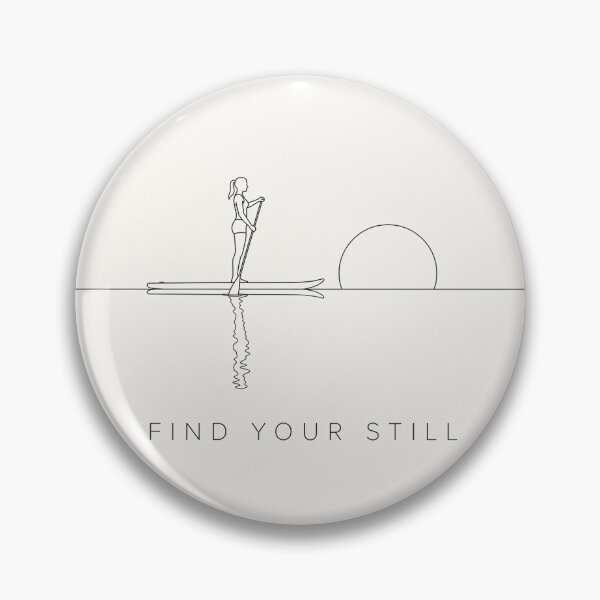 Item preview, Find Your Still Minimalist Paddle Board Line Art Tee Sticker SUP Ocean Lake Gift designed and sold by sharifex.