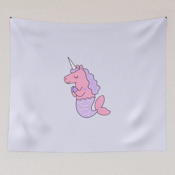 Item preview, Cute Mermicorn Pink Unicorn Mermaid Pastel Illustration designed and sold by bosamji.