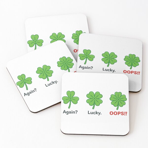 Item preview, Again? Lucky. OOPS!! — Clover Luck Levels Funny St. Patrick's Day Sticker designed and sold by hamfindik.