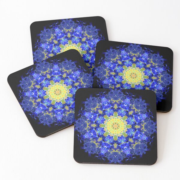 Item preview, Cosmic Snowflake Blue and Yellow Mandala designed and sold by haunguyencong.