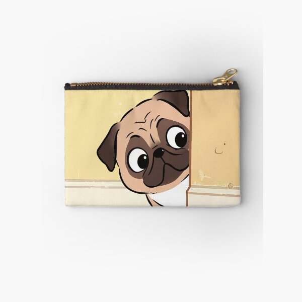 Item preview, Funny Pug Peeking Cartoon - Cute Curious Dog Illustration designed and sold by Darlin8888.