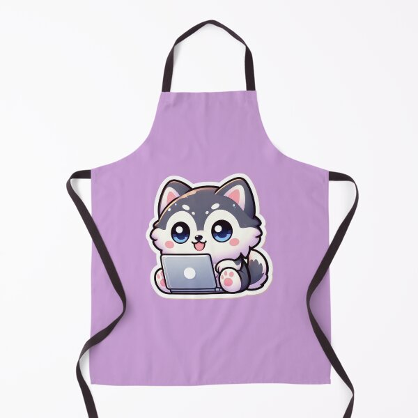 Item preview, Funny Husky Working Sticker-Cute Dog Laptop Study Work Meme designed and sold by carestazafeli.