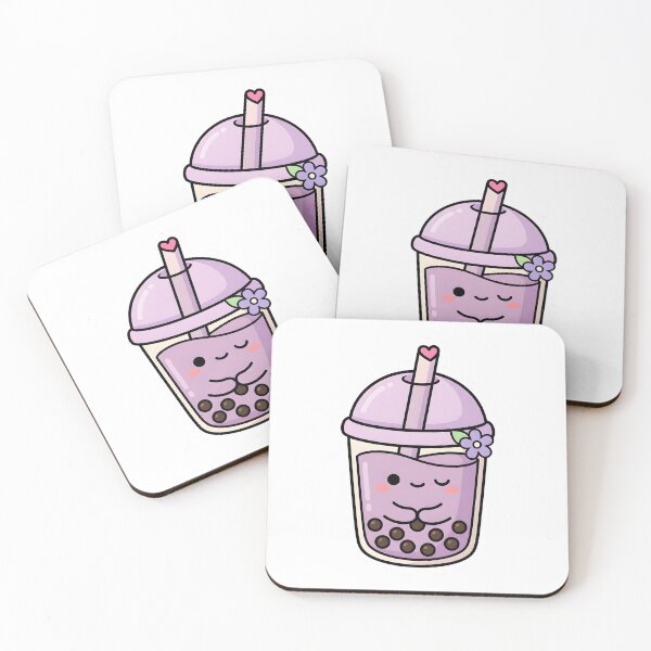Item preview, Cute Taro Boba Tea Kawaii Bubble Tea Lavender Pastel designed and sold by how-is-design.