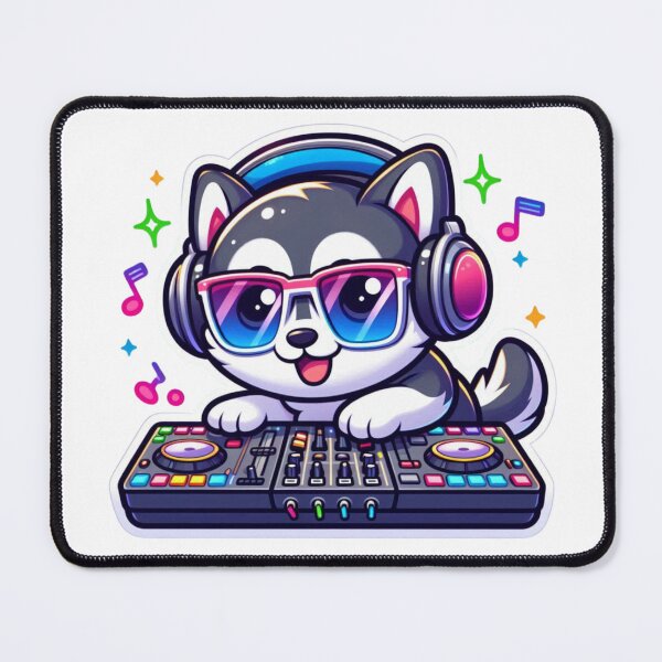 Item preview, Cute Husky DJ Kawaii Sticker| Cool Dog Music Lover Design with Headphones designed and sold by carestazafeli.