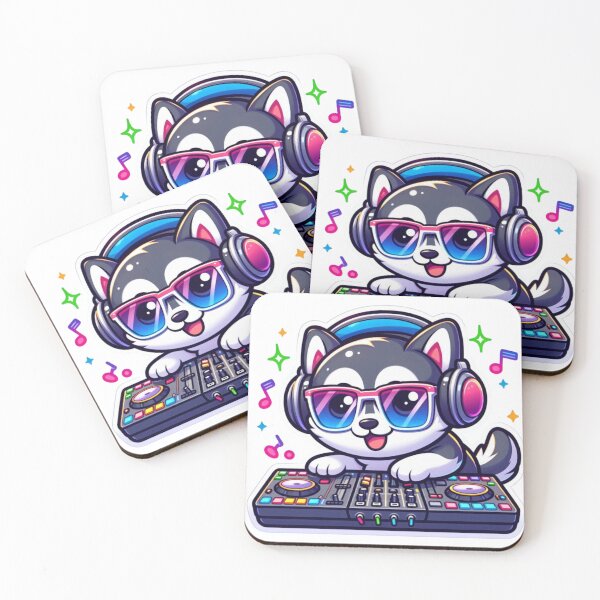Item preview, Cute Husky DJ Kawaii Sticker| Cool Dog Music Lover Design with Headphones  designed and sold by carestazafeli.