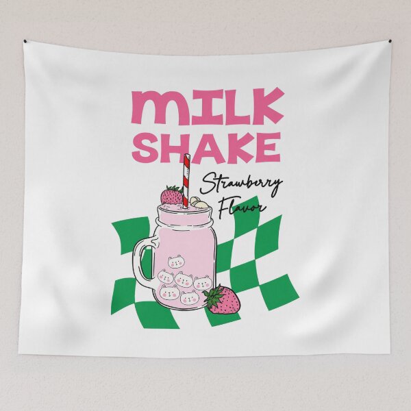 Item preview, Cute Strawberry Milkshake Kawaii Aesthetic Retro Design designed and sold by Soft Glow.