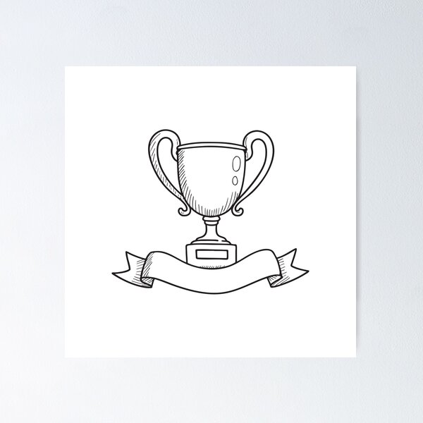 Item preview, Trophy Next to Curved Award Ribbon designed and sold by rasagamastore.