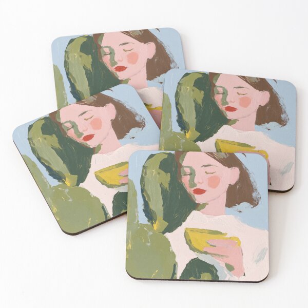 Item preview, Woman with coffee and cactus designed and sold by Studio Remier.