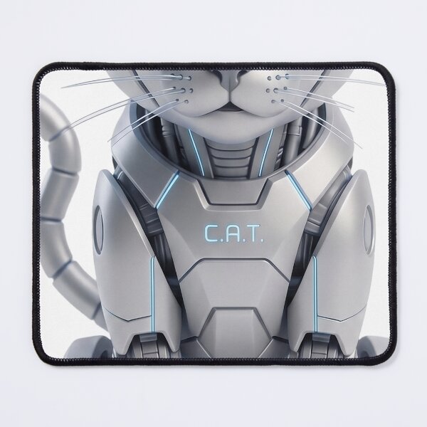 Item preview, Cute Minimalist Cybernetic Robot Cat Illustration designed and sold by Studio-Giroflee.