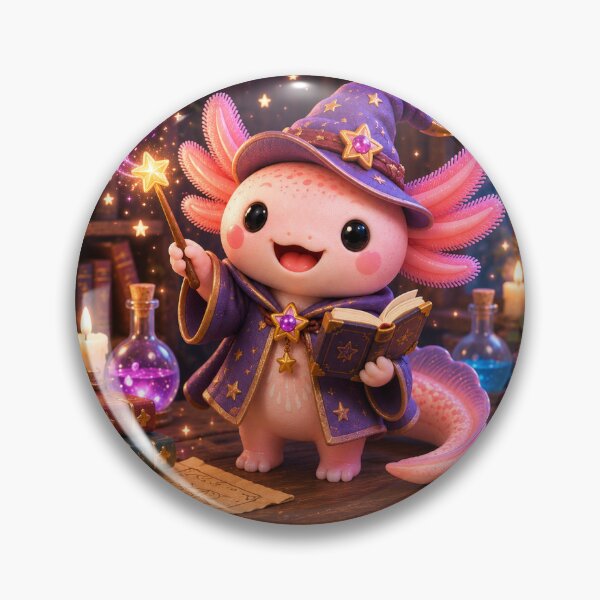 Item preview, Axolotl wizard clay 3D - kawaii magic designed and sold by Axokris.