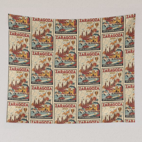 Item preview, Zaragoza Spain 1950s Vintage Travel Tourism designed and sold by TravelersGems.