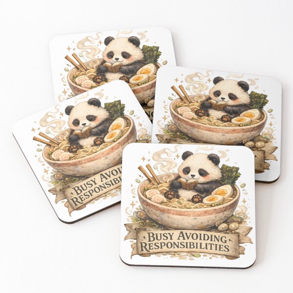 Item preview, Busy Avoiding Responsibilities Panda Shirt — Cute Ramen Panda Humor Tee designed and sold by Gremlin Hours.