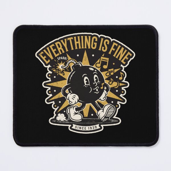Item preview, Everything is Fine - Ironic 1930s Cartoon Bomb designed and sold by quackynaut.