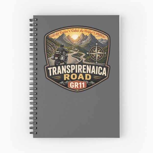 Item preview, Transpirenaica GR11 Trans-Pyrenees Motorcycle Road Sticker TShirt 02 designed and sold by OuterShellUK.