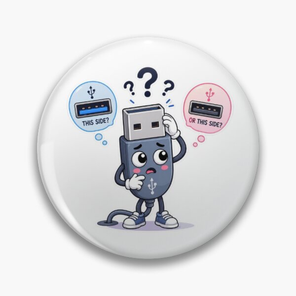 Item preview, USB Guessing Game Funny Tech Cartoon Sticker designed and sold by Dinaelsherkawy.