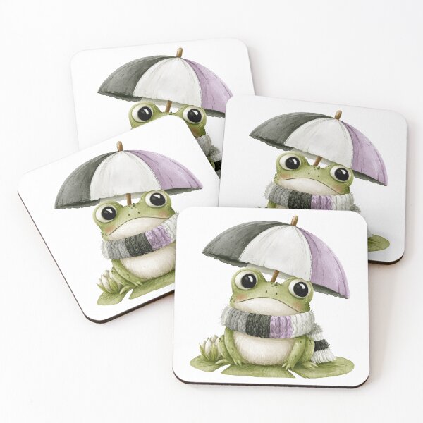 Item preview, Cute Ace Pride Frog Under Umbrella designed and sold by VikArt7.