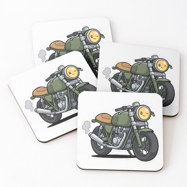 Item preview, Cute Vintage Motorcycle Cafe Racer Kawaii Retro Bike designed and sold by how-is-design.