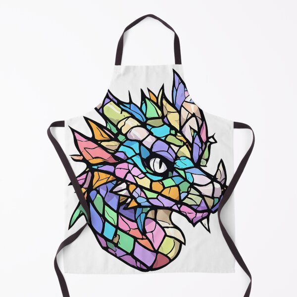 Item preview, Pastel Stained Glass Dragon Head Fantasy Illustration designed and sold by Karolina’s Cozy Creations.
