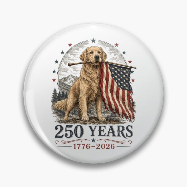 Item preview, Vintage Golden Retriever Patriotic Dog 250 Years 1776 2026 designed and sold by will freed18.