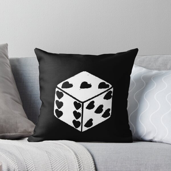 Item preview, Dice Hearts Pixel Art Black and White Love Luck Minimalist designed and sold by AstronautMerch.