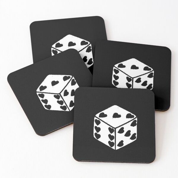 Item preview, Dice Hearts Pixel Art Black and White Love Luck Minimalist designed and sold by AstronautMerch.