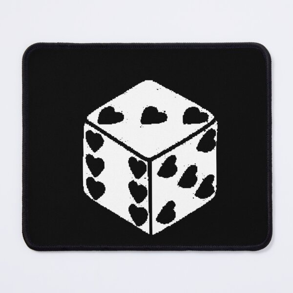 Item preview, Dice Hearts Pixel Art Black and White Love Luck Minimalist designed and sold by AstronautMerch.