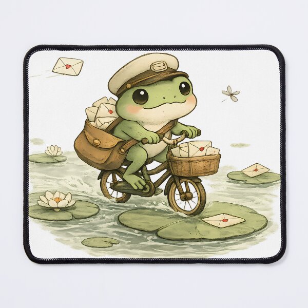 Item preview, Slow Mail Club Frog Shirt — Cottagecore Frog Postman Illustration Tee designed and sold by Moss & Mellow.
