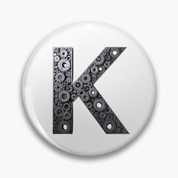 Item preview, K Letter Gear Design | Industrial Gear Monogram | Mechanical Alphabet Engineering Art designed and sold by Baby Adee Collective.