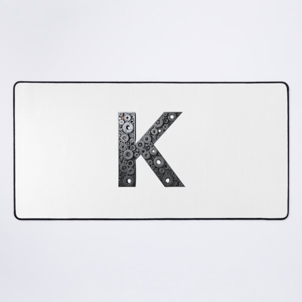 Item preview, K Letter Gear Design | Industrial Gear Monogram | Mechanical Alphabet Engineering Art designed and sold by Baby Adee Collective.