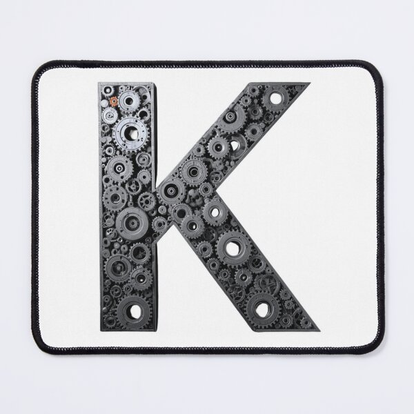 Item preview, K Letter Gear Design | Industrial Gear Monogram | Mechanical Alphabet Engineering Art designed and sold by Baby Adee Collective.