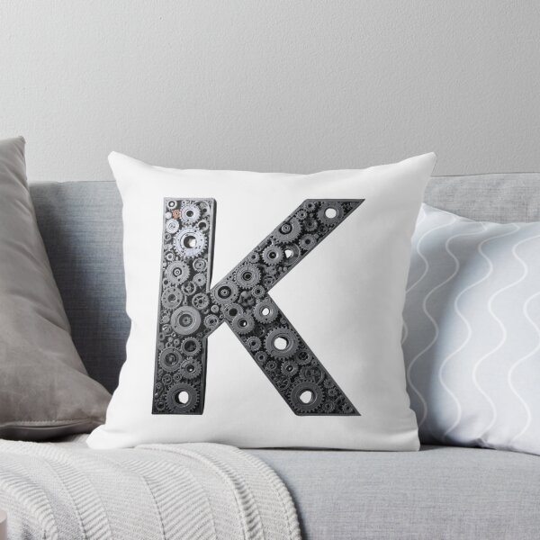 Item preview, K Letter Gear Design | Industrial Gear Monogram | Mechanical Alphabet Engineering Art designed and sold by Baby Adee Collective.
