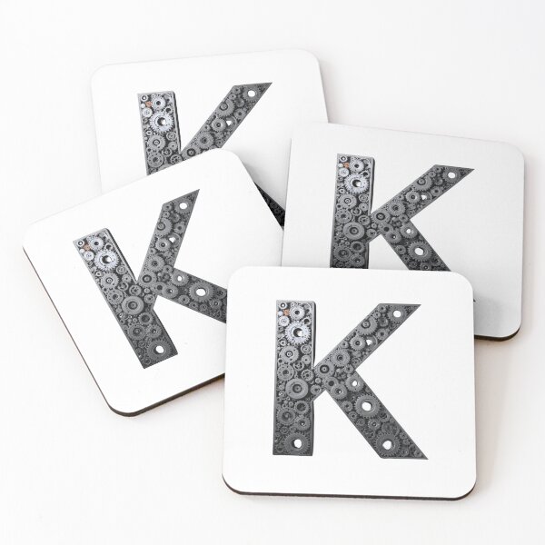 Item preview, K Letter Gear Design | Industrial Gear Monogram | Mechanical Alphabet Engineering Art designed and sold by Baby Adee Collective.