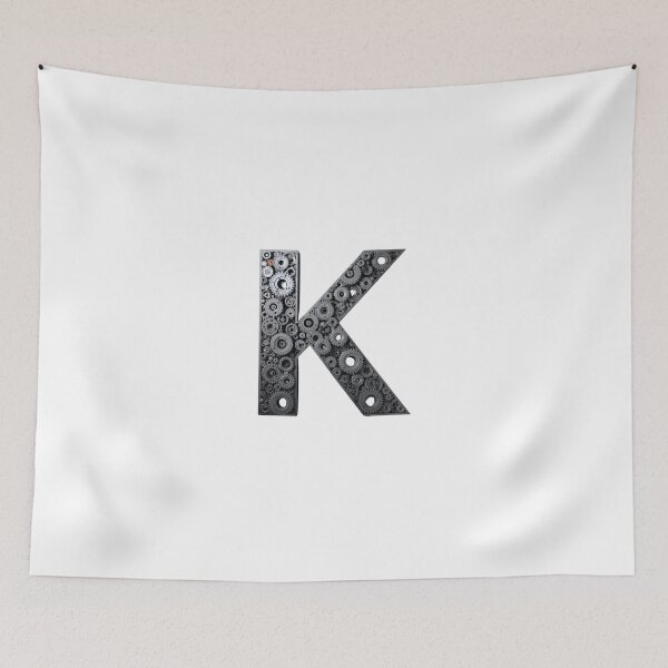 Item preview, K Letter Gear Design | Industrial Gear Monogram | Mechanical Alphabet Engineering Art designed and sold by Baby Adee Collective.