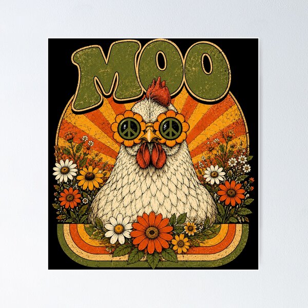 Item preview, Funny Vintage Moo Chicken designed and sold by will freed18.