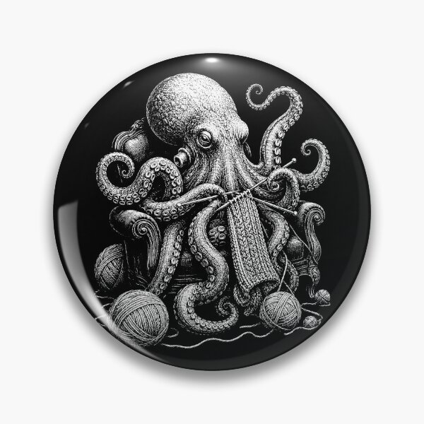Item preview, Funny Knitting Octopus Yarn Crafter designed and sold by will freed18.