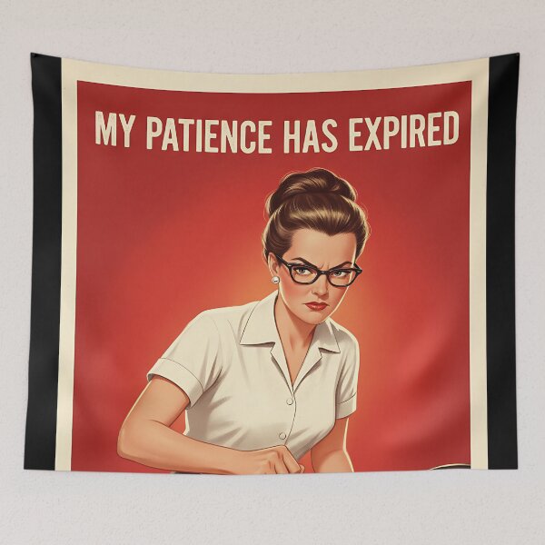 Item preview, My Patience Has Expired Try Again Tomorrow Vintage Retro Mom Joke designed and sold by Retro-Anime9.