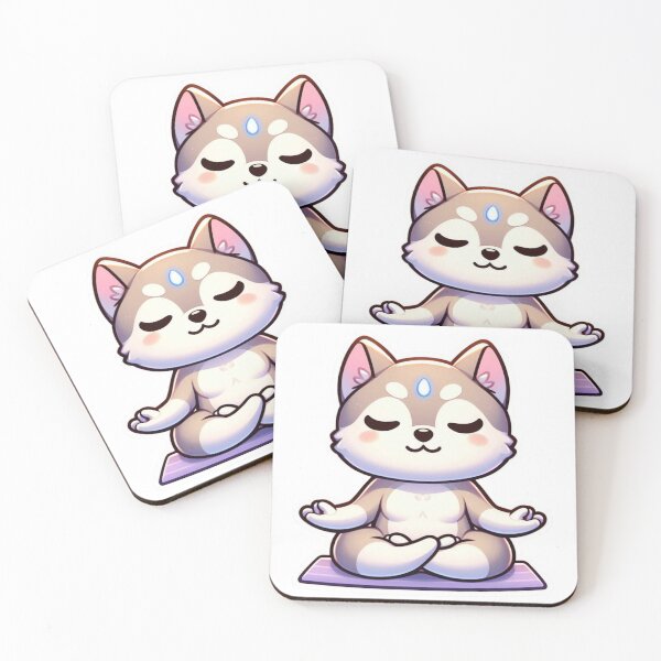 Item preview, Cute Husky Meditation Sticker-Kawaii Dog Zen Yoga Lotus Pose designed and sold by carestazafeli.