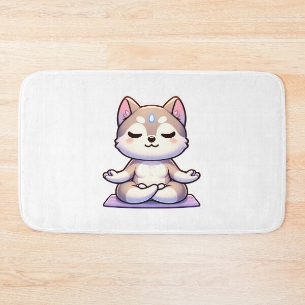 Item preview, Cute Husky Meditation Sticker-Kawaii Dog Zen Yoga Lotus Pose designed and sold by carestazafeli.