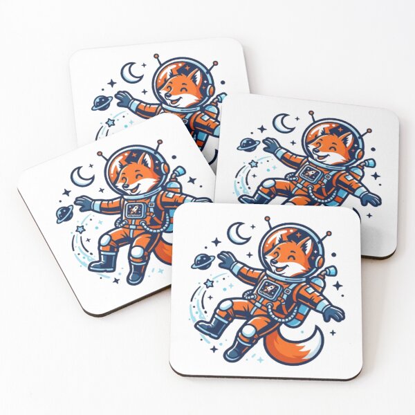 Item preview, Cute Astronaut Fox Floating in Space Sticker Style T-Shirt designed and sold by PixelStyle Studio.