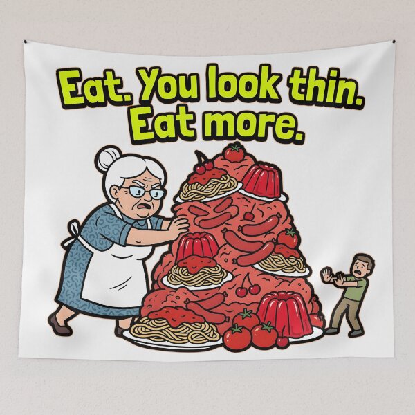 Item preview, Eat You Look Thin Funny Jewish Grandmother Humor designed and sold by RawInkCo.
