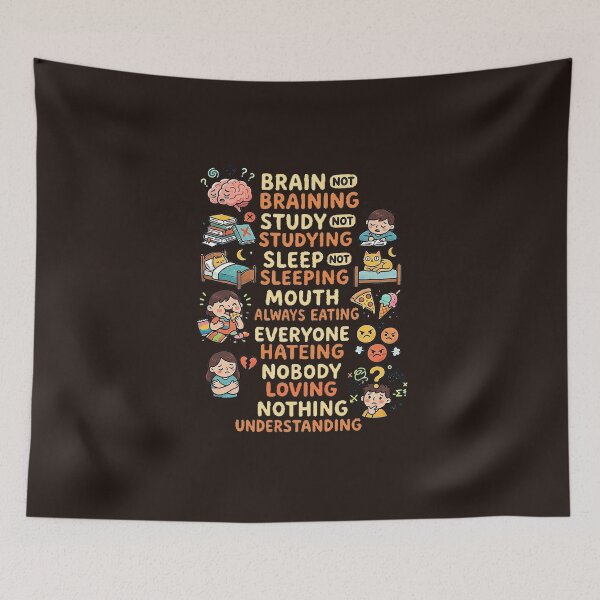 Item preview, Brain Not Braining - Funny Relatable Student Meme designed and sold by GrabaHuk.