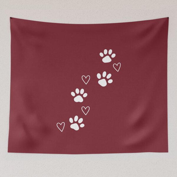 Item preview, White Paw Prints Hearts designed and sold by Corvoria.