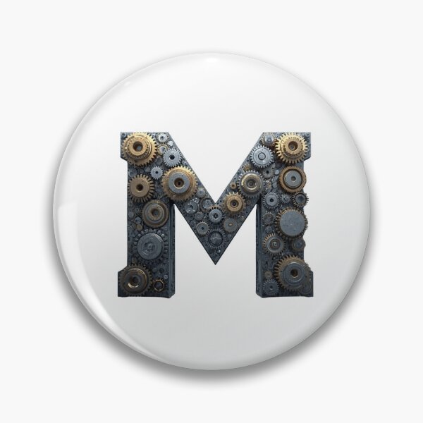 Item preview, M Letter Gear Design | Industrial Mechanical Monogram | Engineering Artwork designed and sold by Baby Adee Collective.