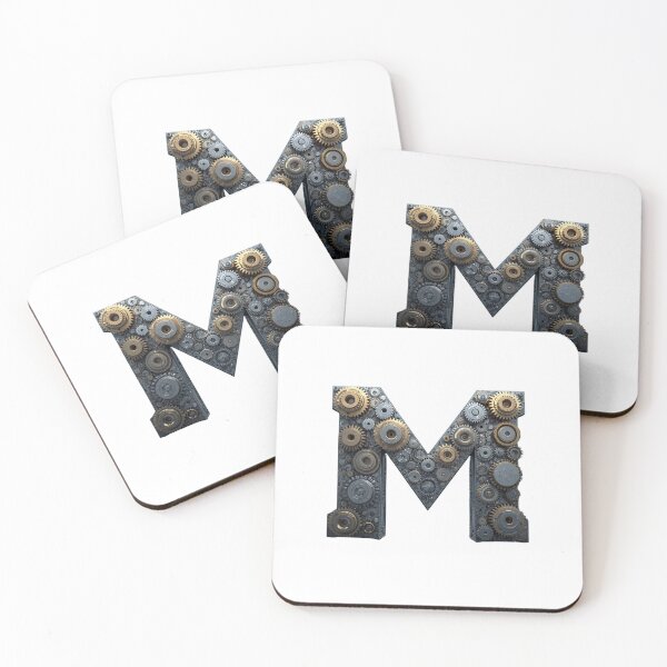 Item preview, M Letter Gear Design | Industrial Mechanical Monogram | Engineering Artwork designed and sold by Baby Adee Collective.