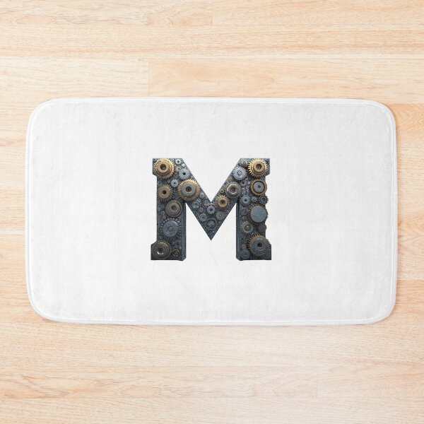 Item preview, M Letter Gear Design | Industrial Mechanical Monogram | Engineering Artwork designed and sold by Baby Adee Collective.